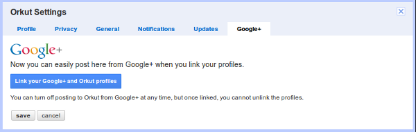 "Google plus Orkut account link"